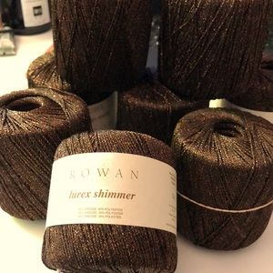 Rowan England chocolate brown lurex viscose yarn - discontinued